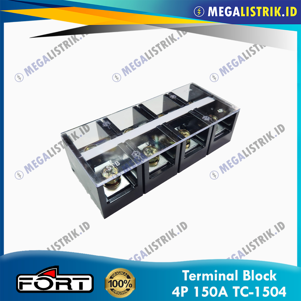 FORT TERMINAL BLOCK 4P 150A TC-1504 / 4 POLE GLASS BLOCK TERMINAL 150 AMPERE TC1504