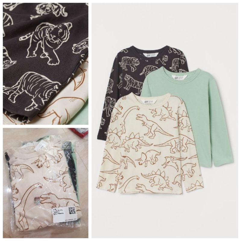 H&M HNM 3 แพ็ค Jersey Shirt Kids - ORI STORE