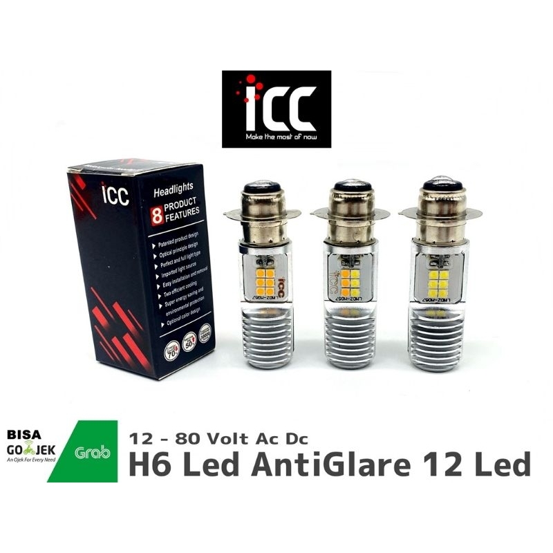 H6 ICC Bulb I H6 LED Lamp 12 จุด LED 2 ด้าน ICC ยี่ห้อใหม่ LM02 Super Bright