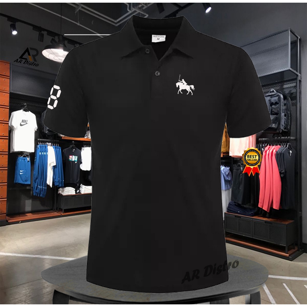 เสื้อโปโล!!COOL POLO SHIRT/POLO RUGBY TEXT WHITE คุณภาพสูงนําเข้า COLLAR SHIRT