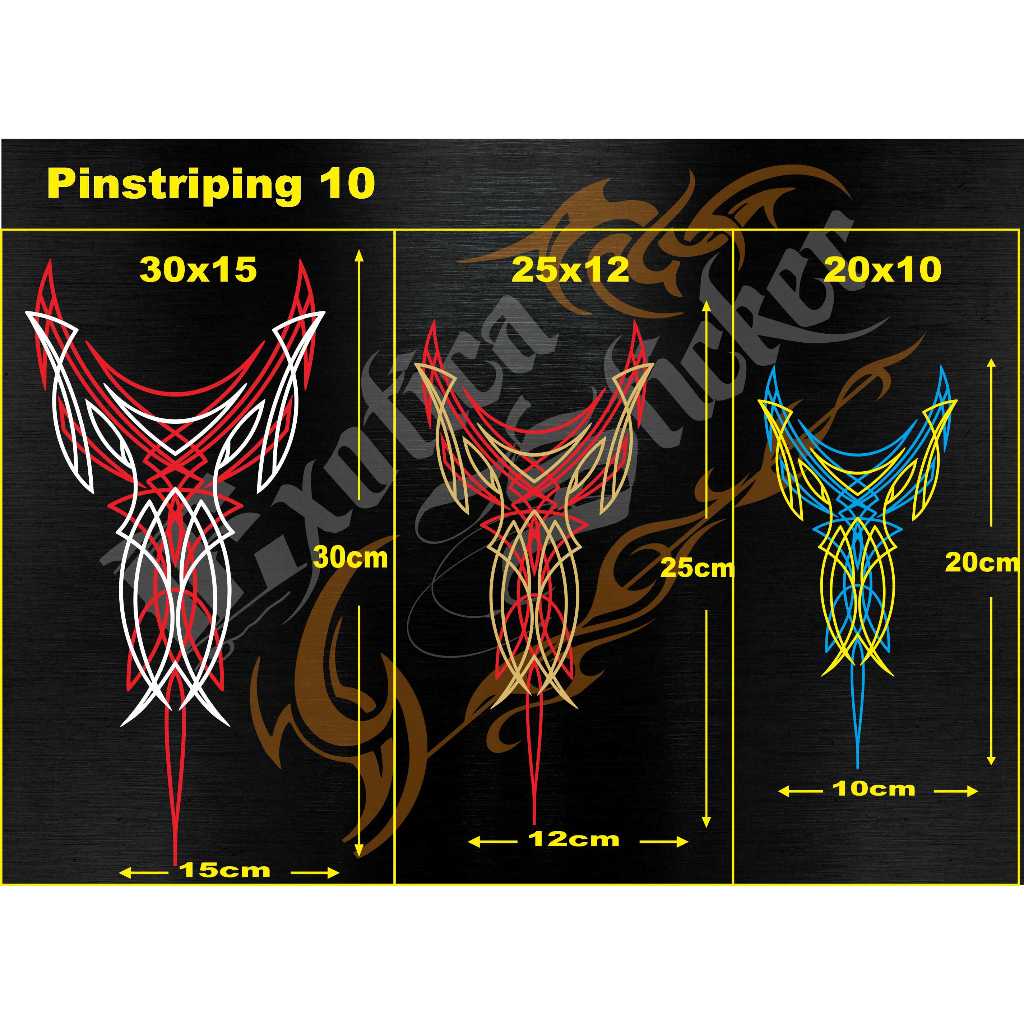Pinstriping 10 trim สติ๊กเกอร์ตัดตัวถังรถมอเตอร์ไซด์