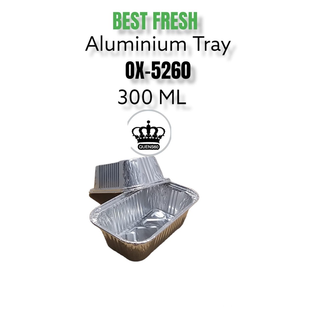 AF - BX-5260 (100 ชิ้น) ถาดอลูมิเนียม FOIL BX- 5260 (ไม่มีฝาปิด) / อลูมิเนียมฟอยล์ OX250 / BX-5260 ไ