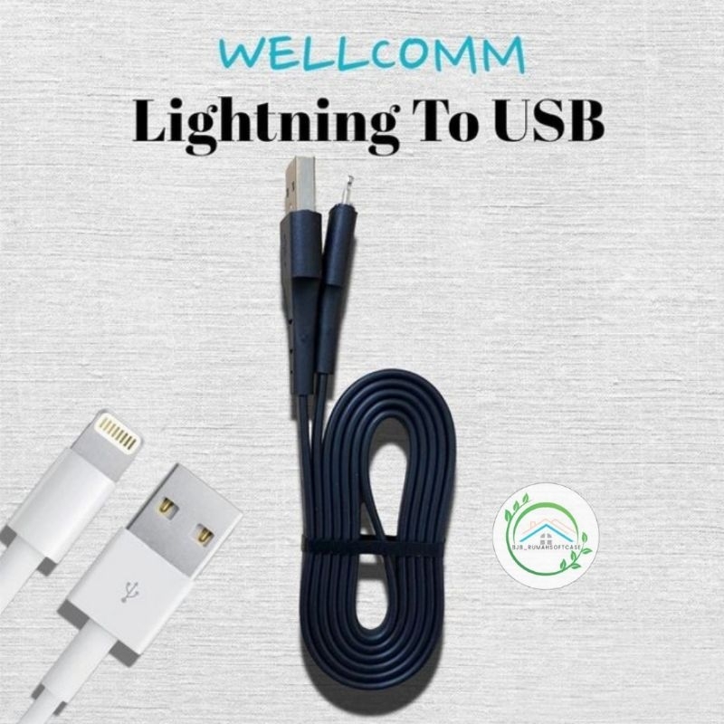 (USB TO LIGHTNING IPHONE) WELLCOMM FAST CHARGING USB TO LIGHTNING IPHONE DATA CHARGER CABLE