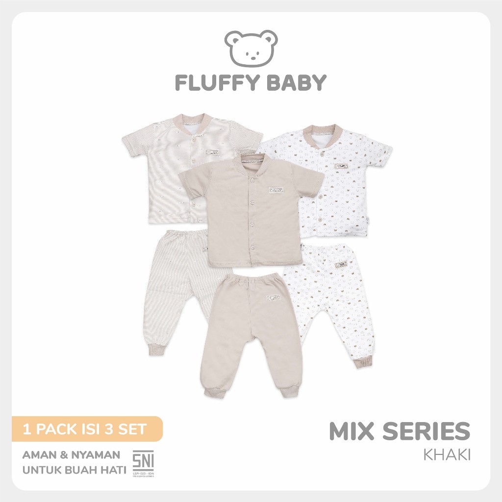 Fluff Short Sleeve Shirt Suit Long Pants (บรรจุ 3Psg) SBDJXB KKI 123