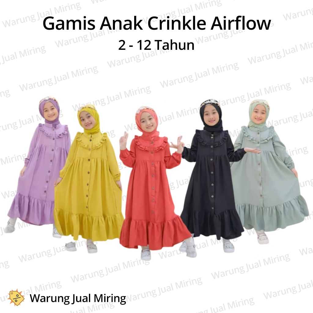 HITAM PUTIH Crinkle มุสลิมสาว Gamis เสื้อผ้าสไตล์เกาหลีสีขาวสีดํา Teracotta สีชมพูเด็กทุกวันสาววัยรุ่นชุดธรรมดาสีพรีเมี่ยม Manasik Eid Luxury Party Airflow วัสดุล่าสุดรุ่น 2025 ชุดอายุ 2 ปี 4 ปี 5 ปี 6 7 8 9 10 11 12