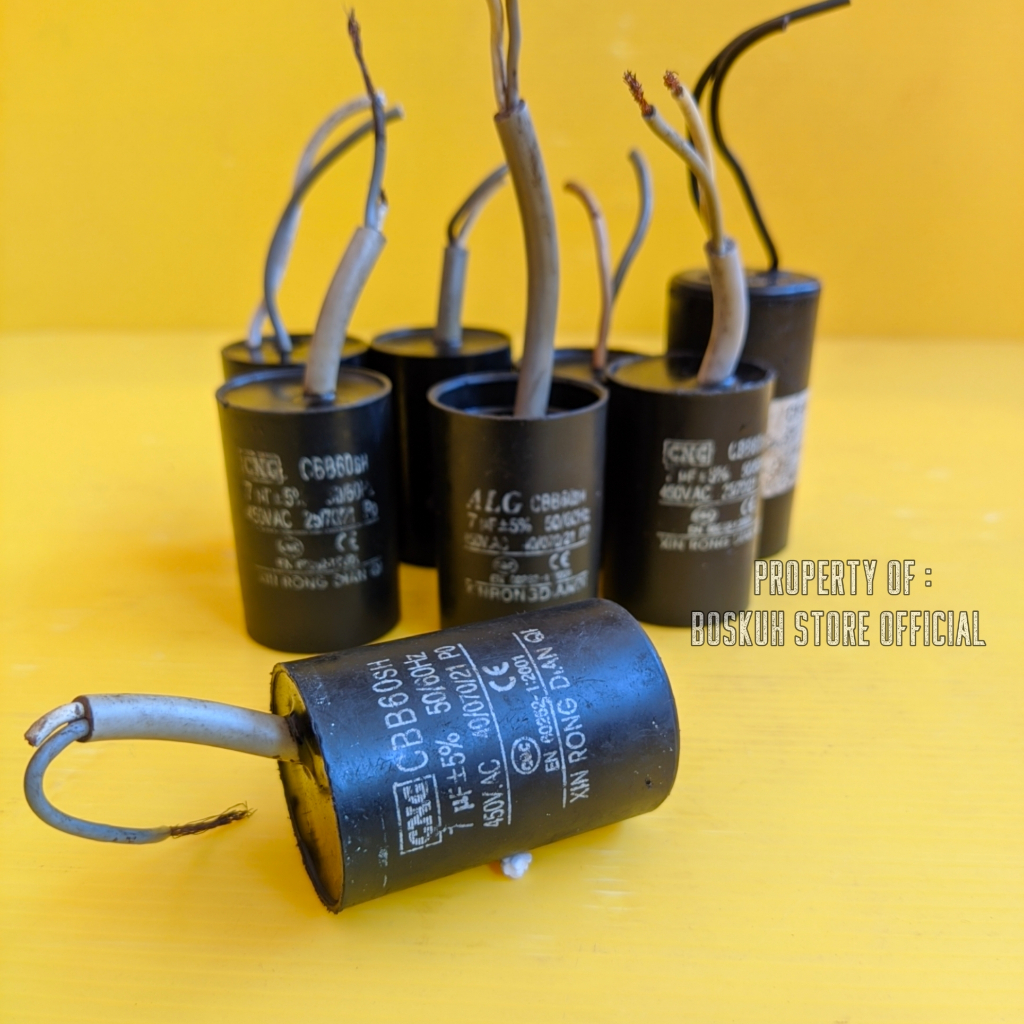 7uf 450V ตัวเก็บประจุประเภท CBB60SH ถอดจาก AIr Pump Dynamo