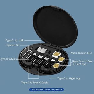 Super Fast Data Transfer 60W Fast Charging KABEL Data Holde / All in One Cable Micro Type C Android Lightning IPHONE Phone Holder