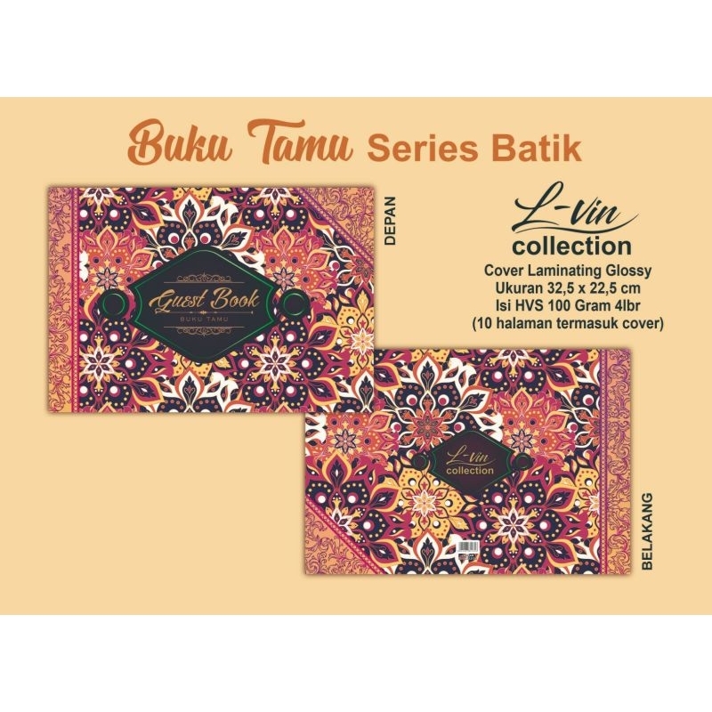 ปกแข็ง L VIN GUEST BOOK / SEMINAR / FORMAL GUEST BOOK ดอกไม้ BATIK