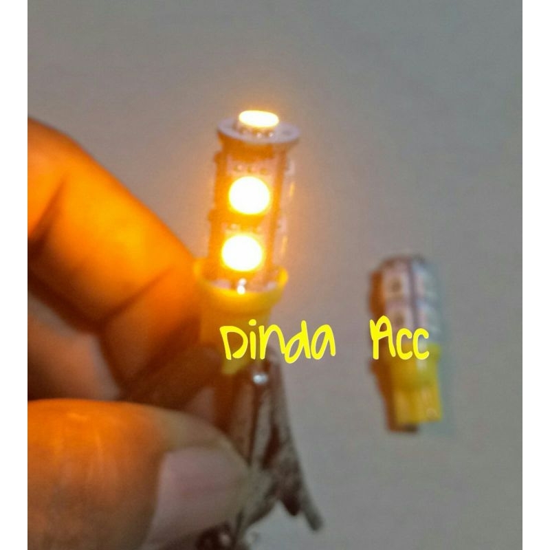 T10 ไฟ LED Dusk 12 โวลต์ (9 จุด) สีเหลือง