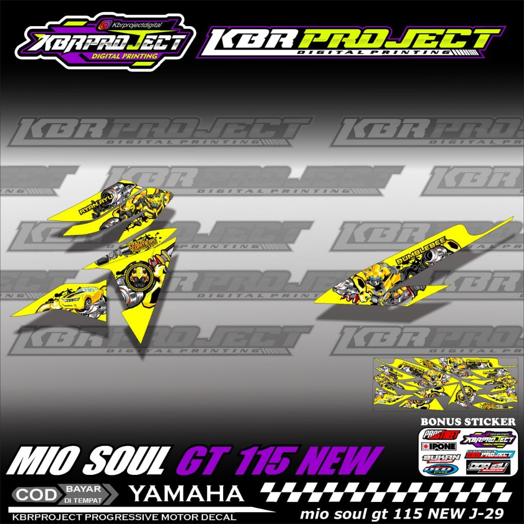 MIO SOUL GT 125 ใหม่ PREMIUM STRIPING สติ๊กเกอร์ YAMAHA RACING J.29 TRANSPARENT MOTORCYCLE VARIATION