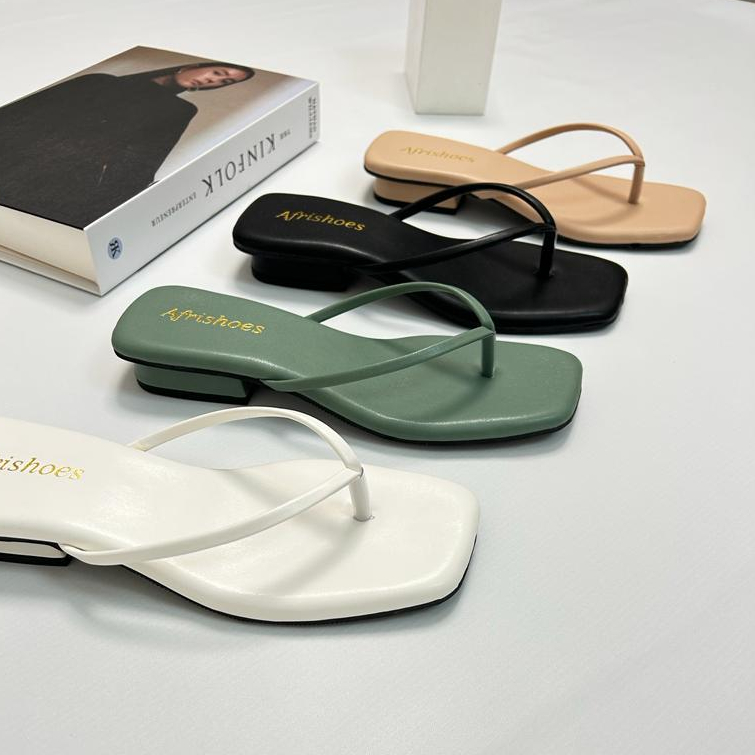 Afrishoes Leona Simple jevit รองเท้าแตะส้นแบน