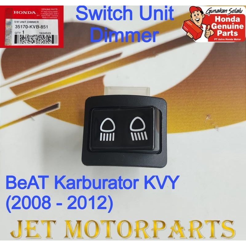 35170KVB851 Switch Unit Drimmer Far Near Switch BeAT คาร์บูเรเตอร์ 2008-2012 ของแท้หรือเดิม Honda AH