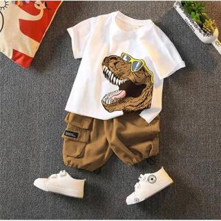 SETELAN BAJU ANAK LAKI LAKI MOTIF DINO USIA 1-5 TAHUN TERBARU // SET DINO TIREX