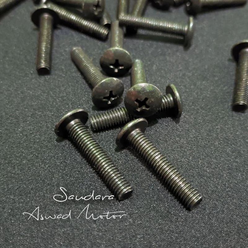 10PCS NMAX LEXI เหล็ก Visor Bolts / M5 x 25 มม.สลักเกลียว / สีดํา M5 Visor Bolts