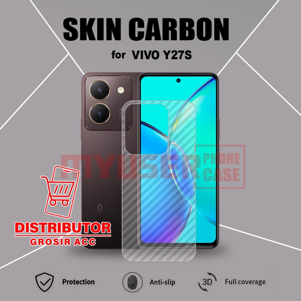 VIVO Y17S VIVO Y27S VIVO V29E 5G VIVO V29 5G SKIN CARBON TRANSPARENT ANTI-SCRATCH BACK VIVO Y17S VIV