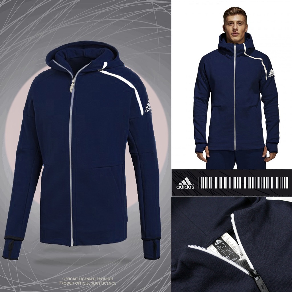 Adidas เสื้อฮู้ดมีซิป แบบเต็มตัว