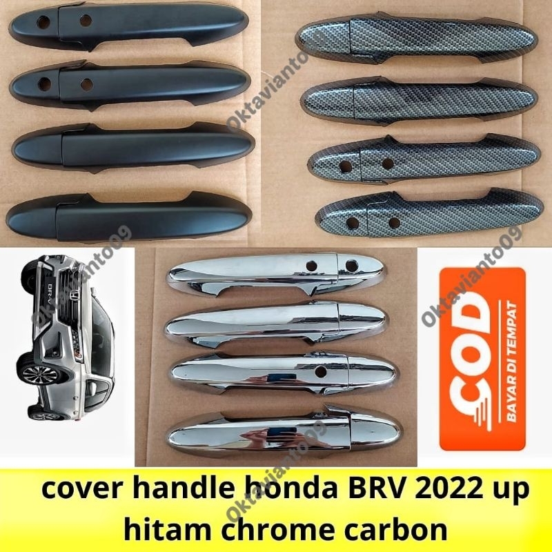 BRV 2022 2023 2024 ฝาครอบแฮนด์ Chrome Carbon สีดํา