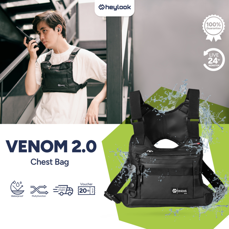 Heylook Official - กระเป๋าคาดหน้าอก Venom 2.0 กระเป๋าคาดหน้าอก Tactical Rig Bag Outdoor Waterproof
