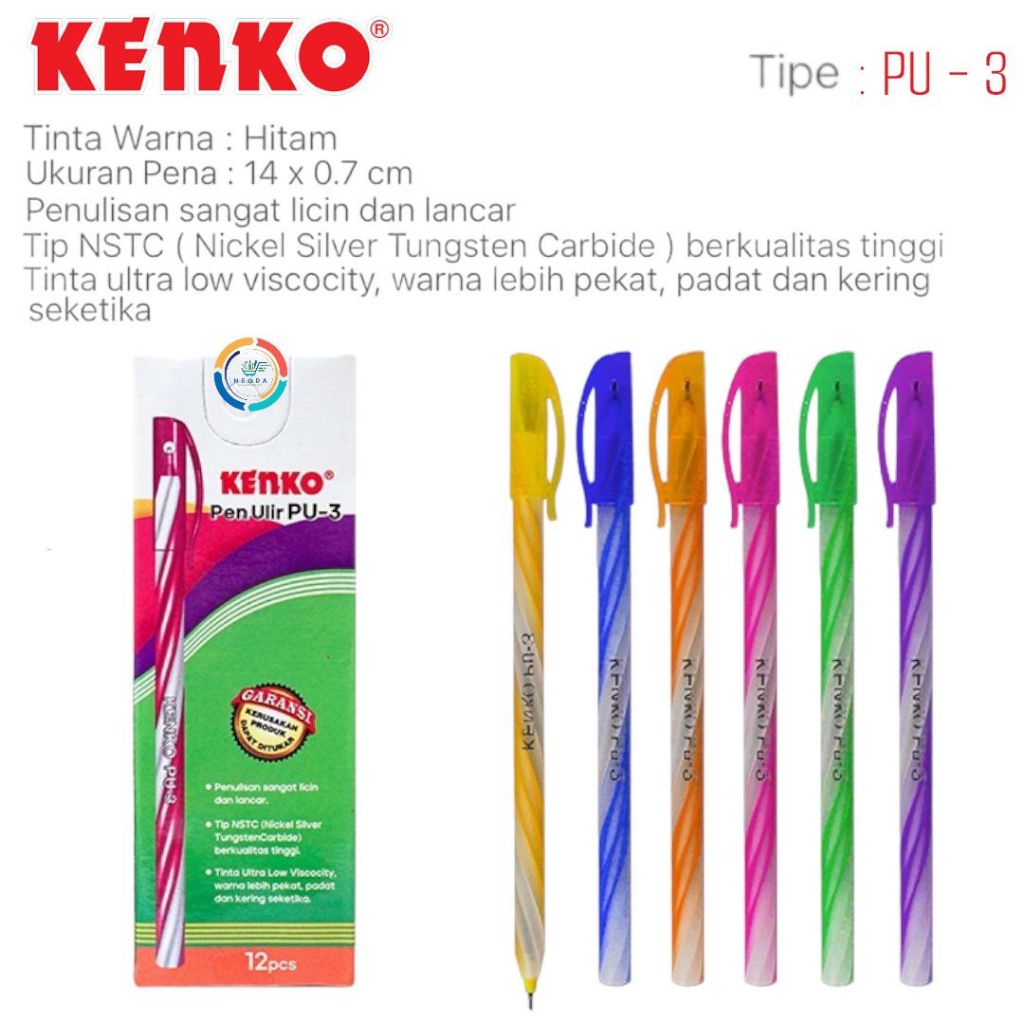 Kenko Ball Pen PU Thread Pen 3 - 0.5m m สีดํา (1 ชิ้น)