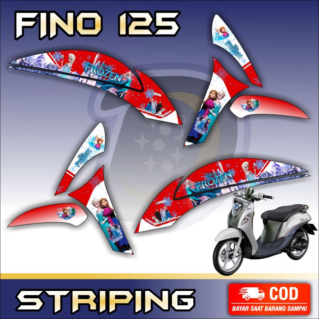 Fino 125 Striping Lis Fino 125 รถจักรยานยนต์ Variation สติกเกอร์ Yamaha Fino 125 Frozen Striping