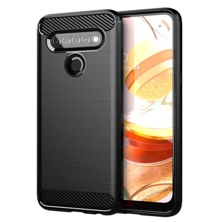 LG Q61 K61 CASE CARBON RUGGED ARMOR ANTI SHOCKPROOF
