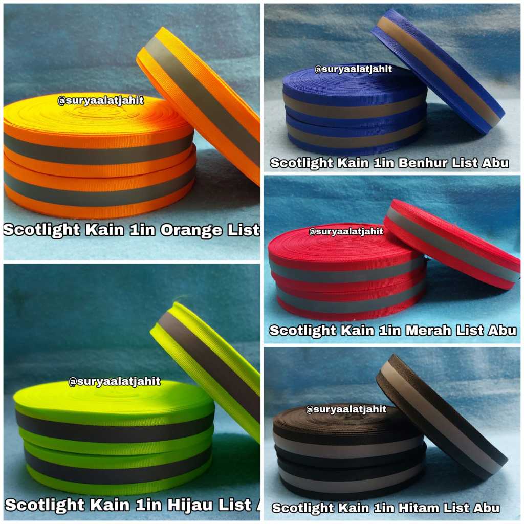 ผ้า Scotlight Grey list 1in/2.5cm @±50m = rp.72,500/1Roll