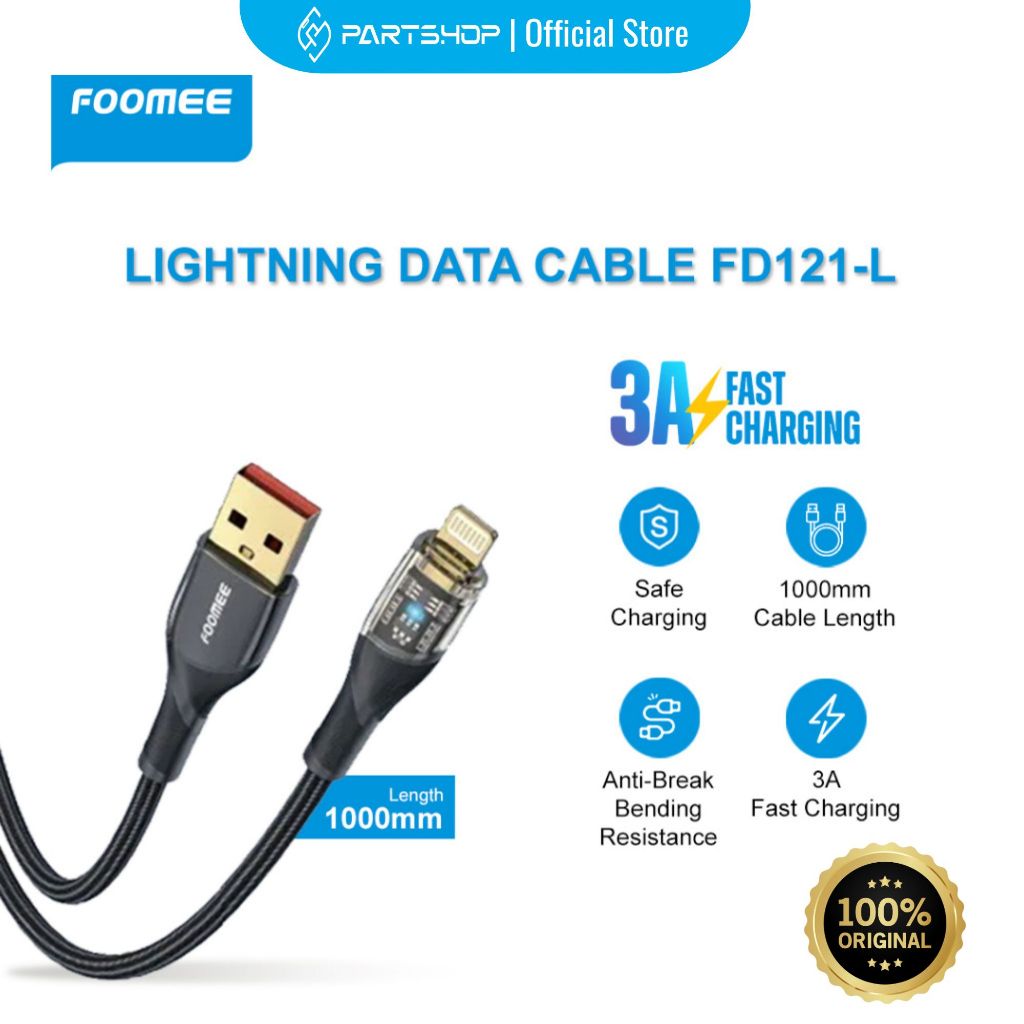 FOOMEE FD121-L Data Cable Lightning Fast Charging 2.4A