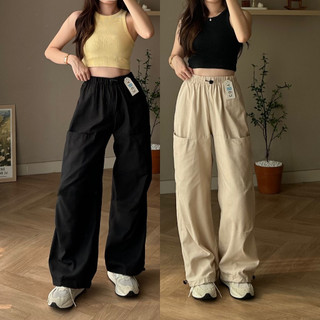 Jane Baggy Pants - Celana Kulot Jogger Cargo Serut Highwaist Chinos - Celana Kargo Wanita