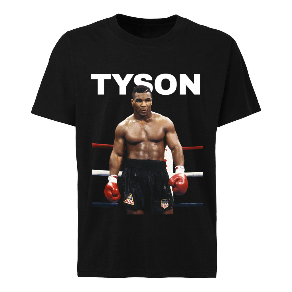 Hitam mike tyson เสื้อยืดเหล็ก mike เสื้อยืดพรีเมี่ยม vintage mike tyson สีดํา