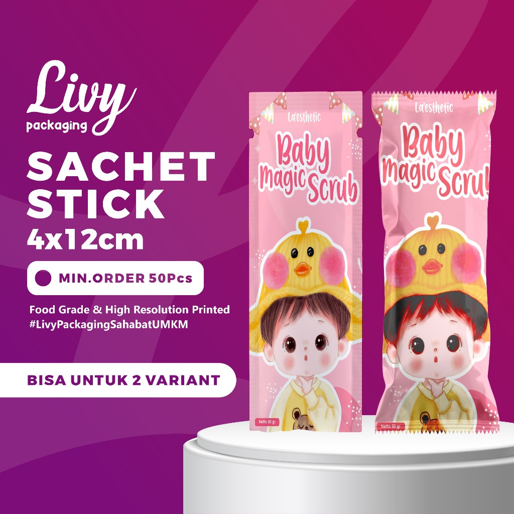 Livy Packaging - บรรจุภัณฑ์ซองซีลกลางขนาด 4x12 ซม. บะหมี่พิมพ์เต็มซอส Lidi