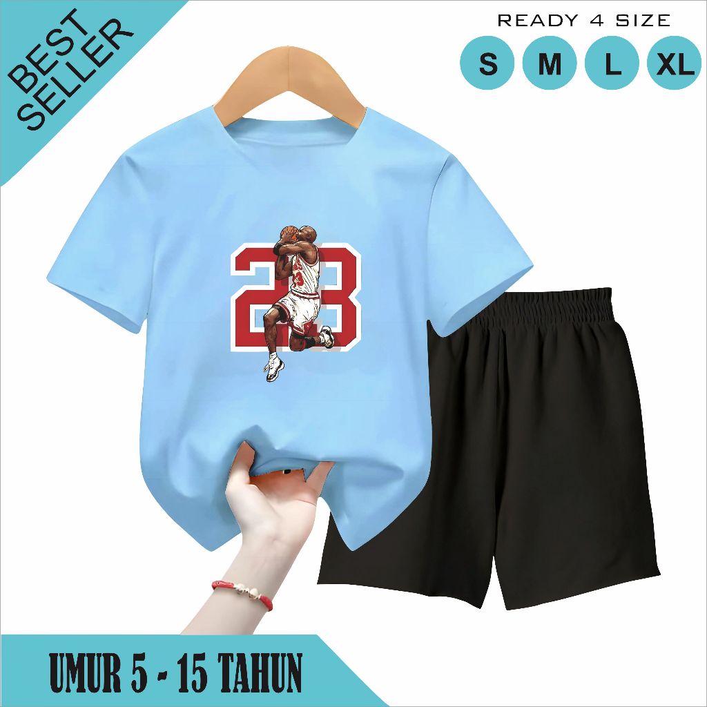 กางเกงขาสั้นเด็ก Set 5-15 Years Old JDR 23 Motif