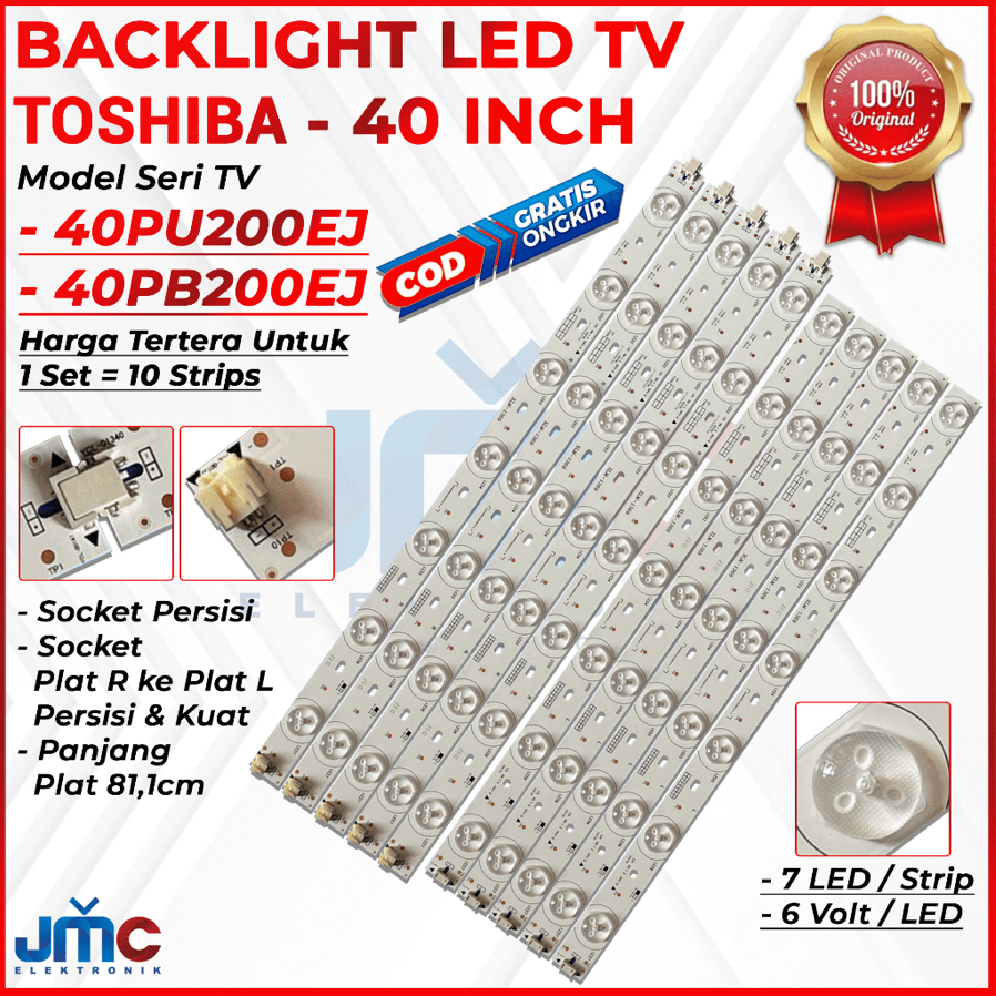 TOSHIBA 40 นิ้ว LED TV BACKLIGHT 40PU200EJ 40PB200EJ 40PU200 40PB200 BL 40IN 40PU 14K 3V