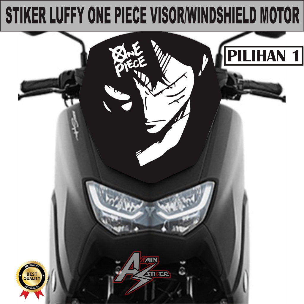 สติ๊กเกอร์ One Piece Luffy Visor หรือกระจกรถจักรยานยนต์สากล/สติกเกอร์ตัด Luffy One Piece Visor หรือกระจก Nmax, Pcx, Adv, Lexi, Aerox, Vario, Beat Etc