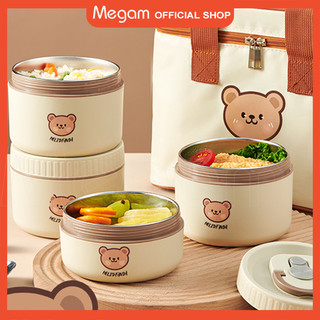 Megam Lunch Box Tempat Penyimpanan Bekal Makanan Praktis Kotak Bekal Stainless HMB108