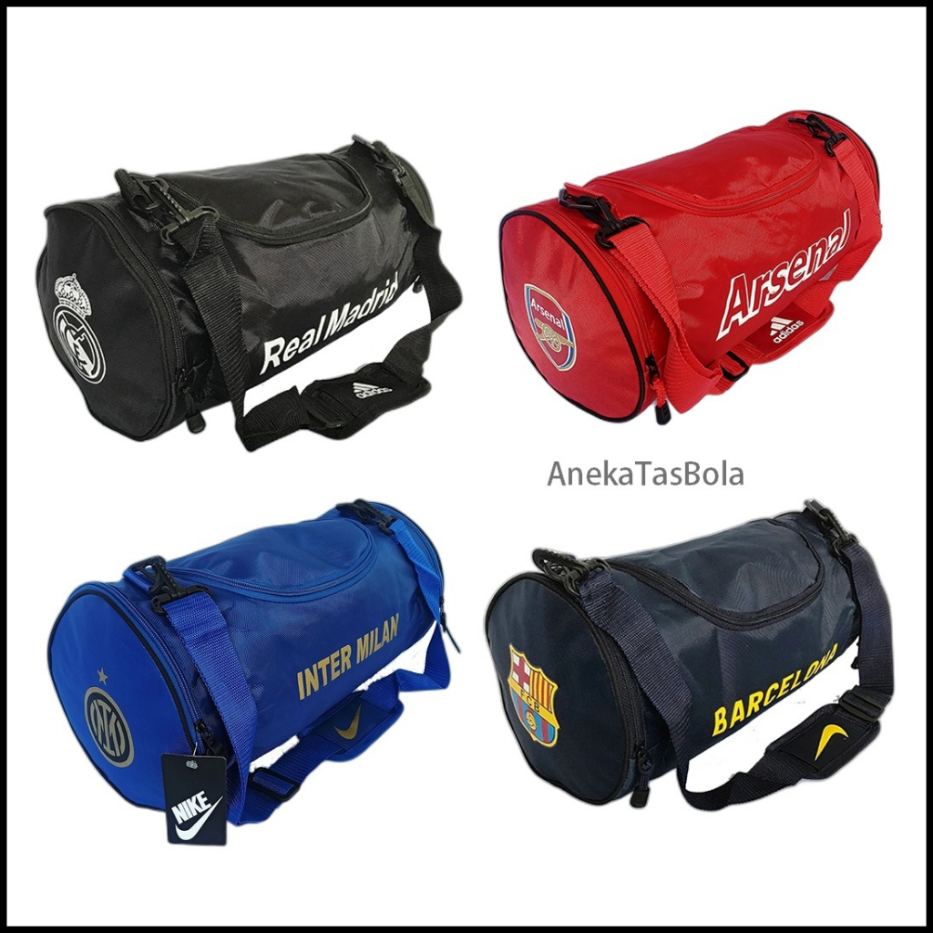 Football Club Motif Tube Gym Bag Barca Madrid Man United City Liverpool Chelsea Arsenal Juve Inter Milan