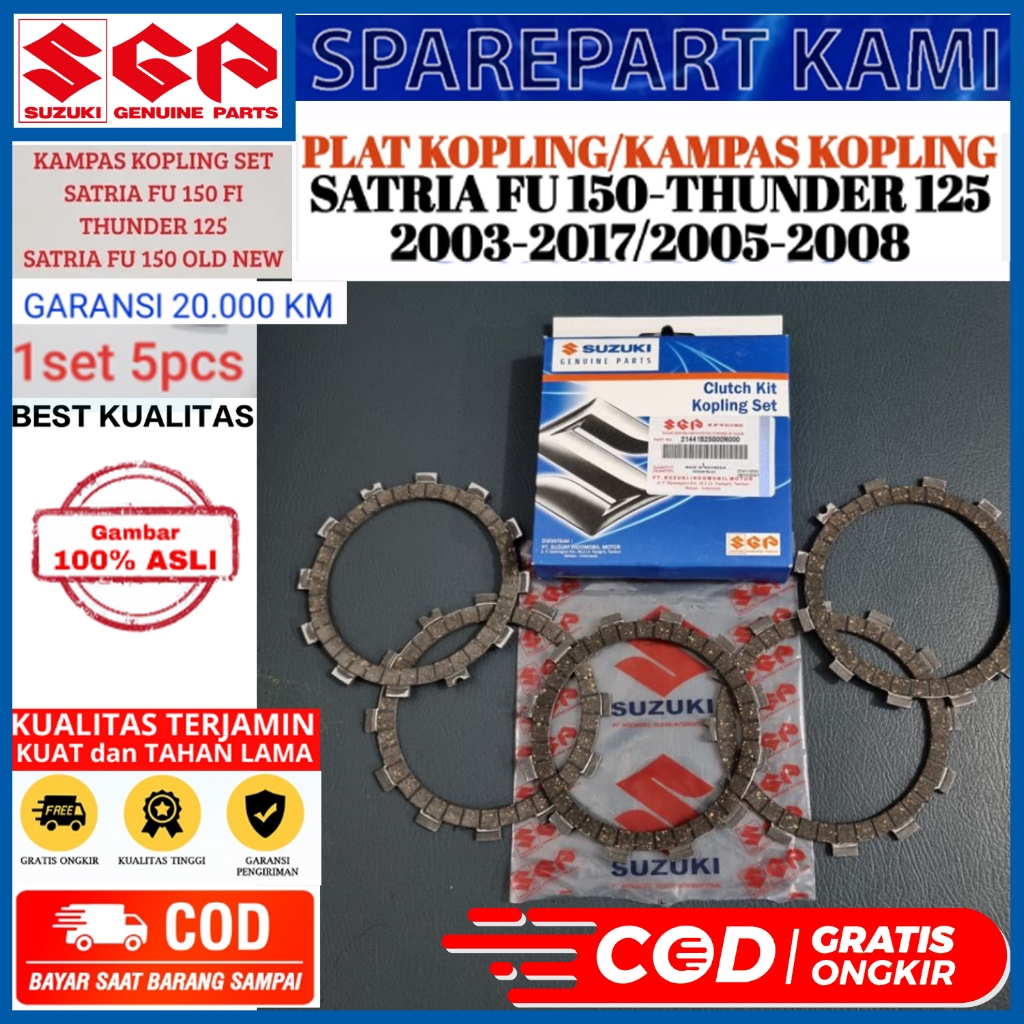 แผ่นคลัทช์/คลัทช์ CAMP SATRIA FU 150 INJECTION CARBURE ใหม่ OLD GSX 150 THUNDER 125 RAIDER 125 150 BANDIT 150 TS 125 FXR SGP 21440-25G00-KIT