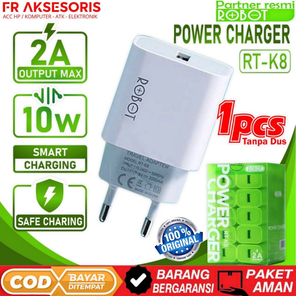 หุ่นยนต์ RT-K8 10W 2A อะแดปเตอร์หัวชาร์จ 10W 2A ROBOT RT K8 Charger Head Cover
