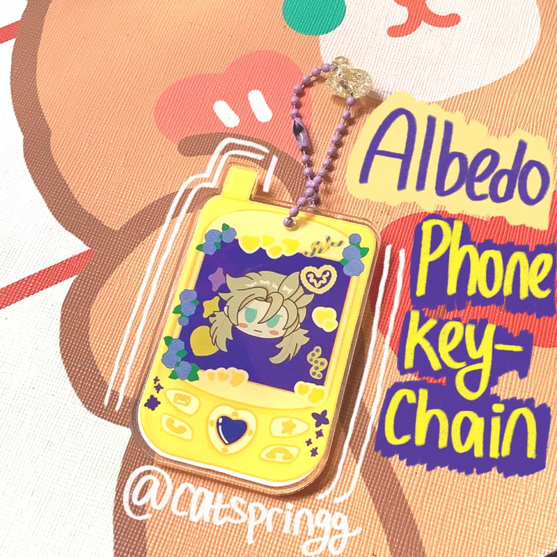 GANTUNGAN Genshin Impact Albedo Phone พวงกุญแจอะคริลิคโดย Catspringg | พวงกุญแจอะคริลิค Albedo Gensh