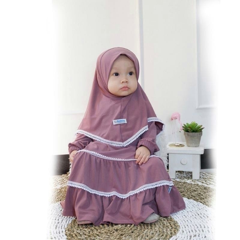 ชุดฮิญาบ Baby ซ้อน gamis 0-3 ปี crinkle airflow นุ่ม เย็นสบายผิวลูกน้อย