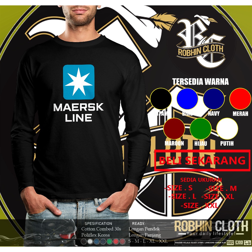 เสื้อยืดบริษัทแขนยาว Maersk Line