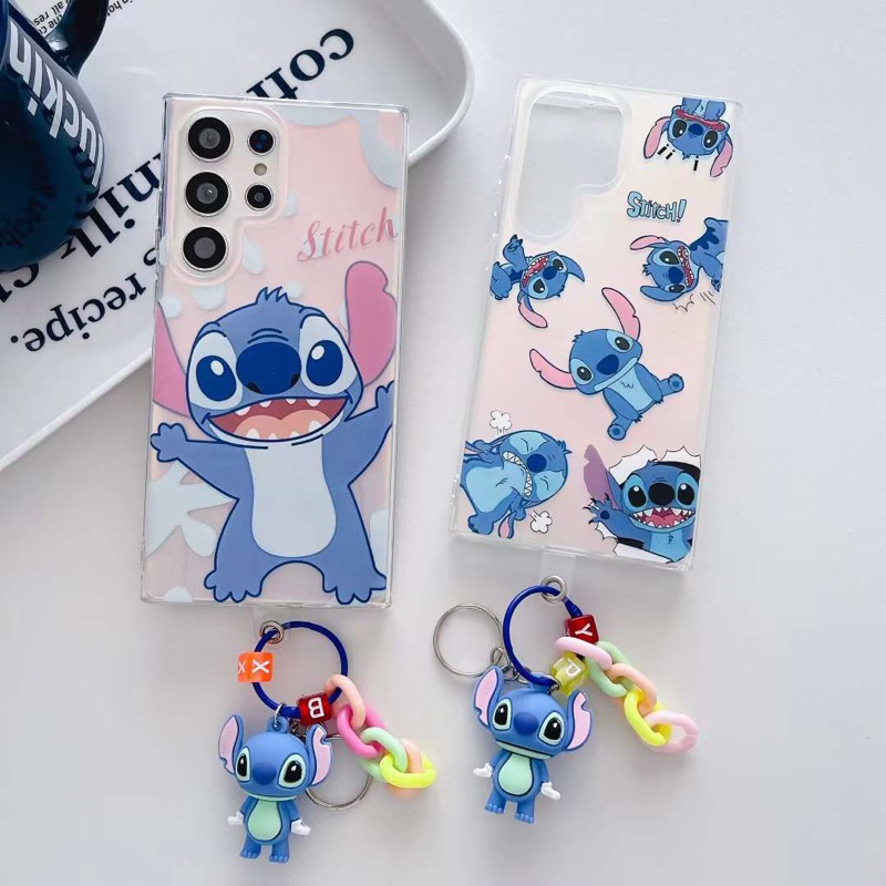 โฮโลแกรมสําหรับ S25Ultra S25Plus S25 Stitch Blue Monster การ์ตูน Stitch Angry Happy Smile น่ารักพร้อ