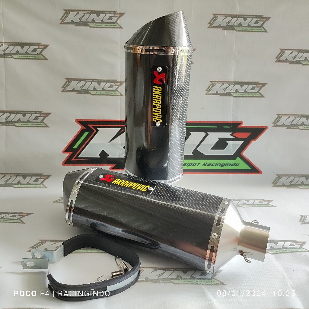 knalpot racing akrapovic karbon inlet 51 mm universal gtr 150 sz 150 fz 150 yamaha r25 ninja 250 dll
