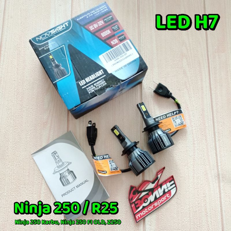 H7 Novsight N39 ไฟหน้า LED Ninja 250 คาร์บูเรเตอร์, Ninja 250 FI OLD, Z250, Yamaha R25 ฯลฯ