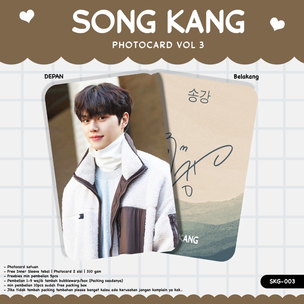 SONG KANG MY DEMON PHOTOCARD VOL 3 และ 4 สุดยอด GLOSSY นักแสดงกลับด้านหน้า