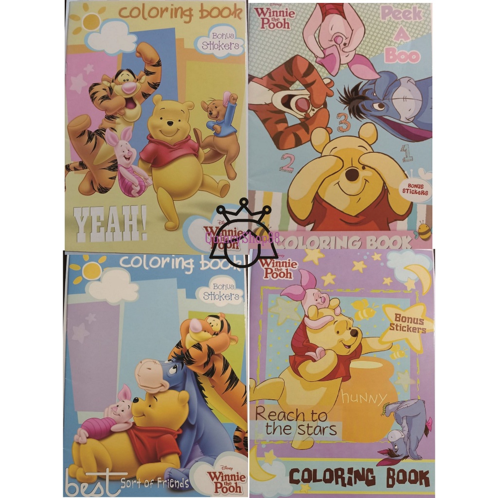 สมุดระบายสี Disney Winnie the Pooh, Eeyore, Piglet, Tigger + สติ ๊ กเกอร ์