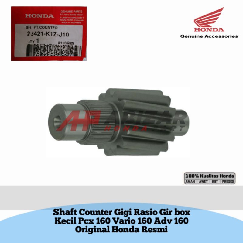 23421-K1Z-J10 Shaft Counter Gear Ratio กล่องเล็ก Pcx 160 Vario 160 Adv 160 Original Honda Official