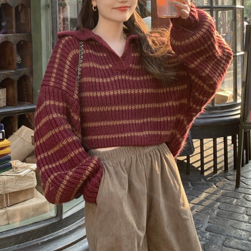 OLD POLO KOREAN KNIT CARDIGAN SWEATHER เกาหลีผู้หญิง SWETER PREMIUM KNIT MATERIAL