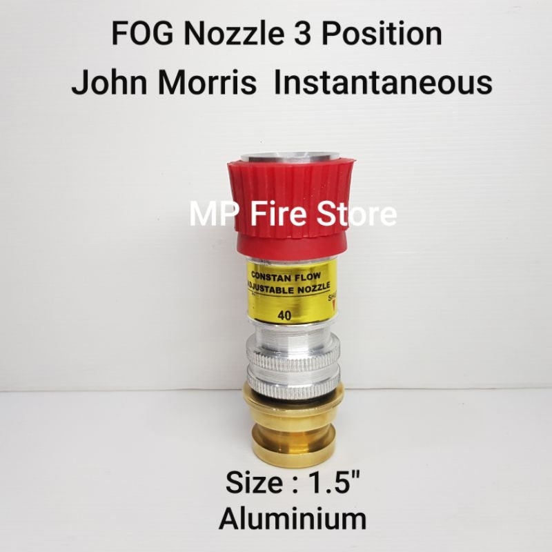 FOG NOZZLE JOHN MORRIS 1.5 in JET SPRAY 3 POSITION ALUMINIUM INSTANTANEOUS