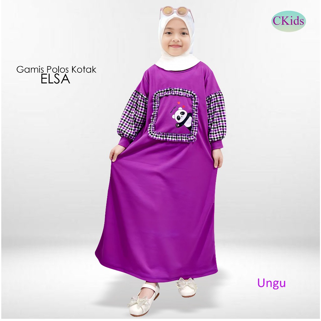 CKIDS PLAIN ELSA SUNCREPE CHILDRENS GAMIS S-XXL