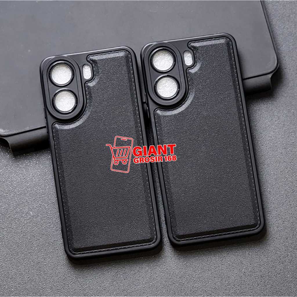 POCO C65 CASE LEATHER PRO CAMERA BLACK SOFTCASE POCO C65